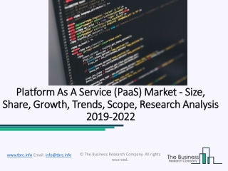 Platform As A Service (PaaS) Market Revenue to Significant Growth Forecasts By 2022