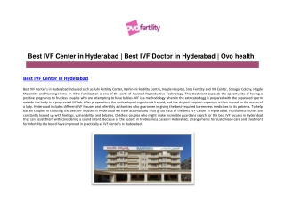 Best IVF Center in Hyderabad |15 Best Gynecologists in Hyderabad | OVO Health