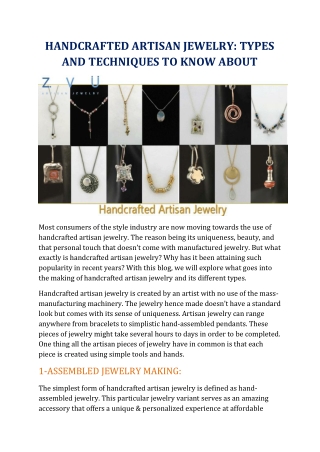 Handcrafted Artisan Jewelry