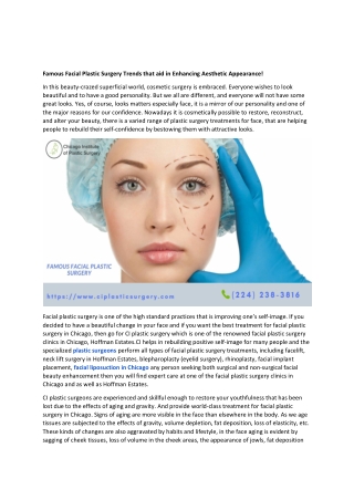 Famous Facial Plastic Surgery Trends that aid in Enhancing Aesthetic Appearance!