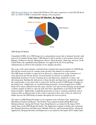 CBD Hemp Oil Market