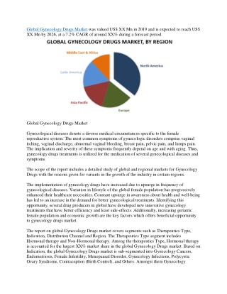 Global Gynecology Drugs Market