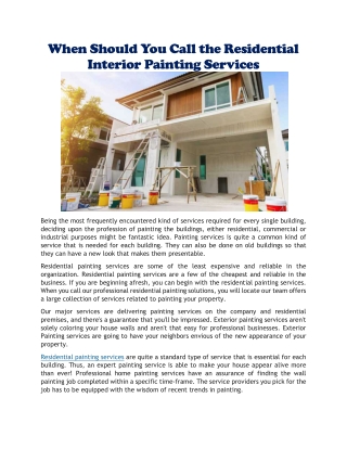 Residential painting services