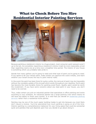 Residential interior painting services