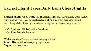 Extract Flight Fares Daily from Cheapflights