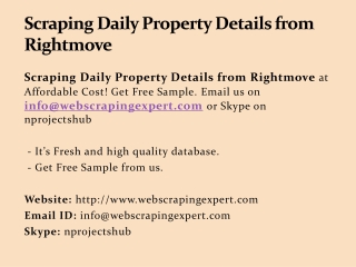 Scraping Daily Property Details from Rightmove