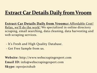 Extract Car Details Daily from Vroom