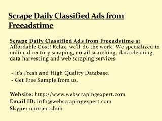 Scrape Daily Classified Ads from Freeadstime