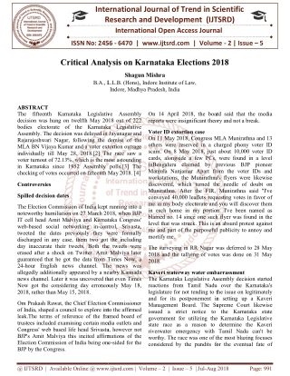Critical Analysis on Karnataka Elections 2018