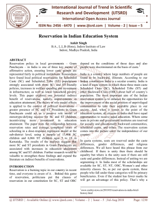 Reservation in Indian Education System