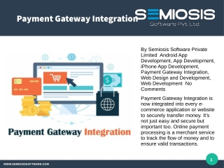 Payment Gateway Integration - SEMIOSIS SOFTWARE