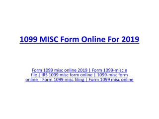 1099 Misc Form Online For 2019