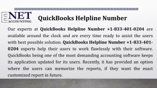 QuickBooks Helpline Number  1-833-401-0204