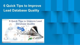 6 Quick Tips to Improve Lead Database Quality