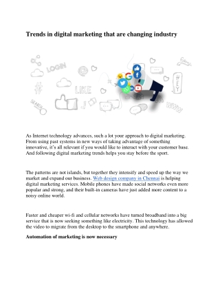 Trends in digital marketing that are changing industry