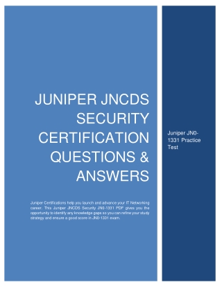 Juniper JNCDS Security (JN0-1331) Certification Questions & Answers
