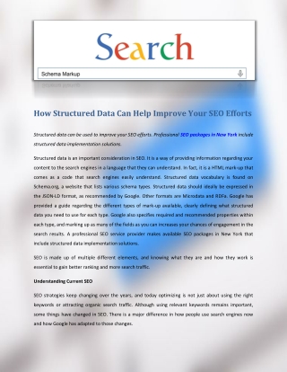 How Structured Data Can Help Improve Your SEO Efforts