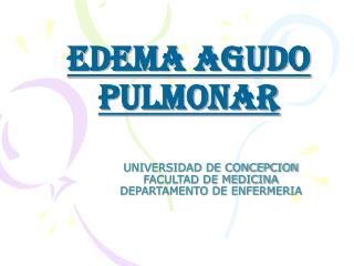 UNIVERSIDAD DE CONCEPCION FACULTAD DE MEDICINA DEPARTAMENTO DE ENFERMERIA