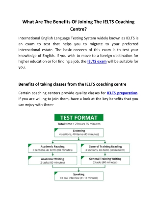 What Are The Benefits Of Joining The IELTS Coaching Centre?