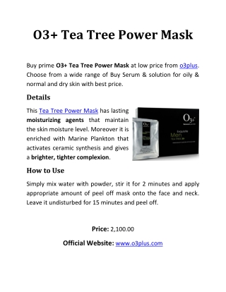 O3  Tea Tree Power Mask