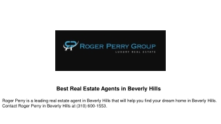 Best Real Estate Agents in Beverly Hills