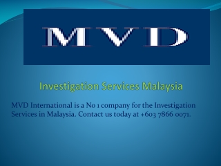 Investigation Services Malaysia