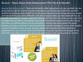 Serexin - Read About  Work & Benefits
