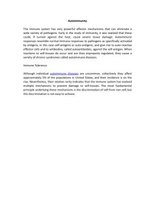 Autoimmunity