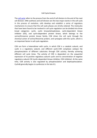 Cell Cycle Kinases