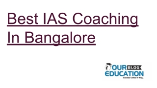 Best IAS Coaching in Bangalore