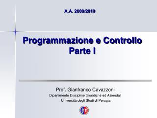 Programmazione e Controllo Parte I