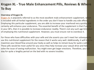 Krygen XL - True Pills, Reviews & Where To Buy