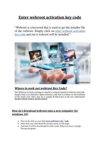 Enter webroot activation key code