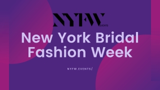 New York Bridal Fashion Week Shows