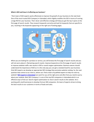 What is SEO and how is it affecting our business?