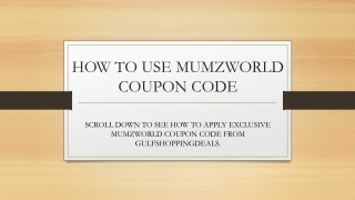 How To Use Mumzworld Coupon Code