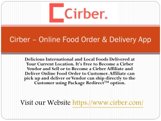 Cirber – Online Food Order & Delivery App