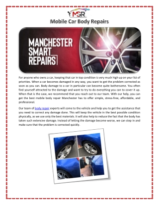 Mobile Car Body & Scratch Repairs