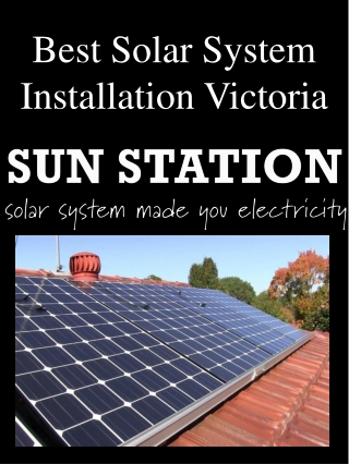 Best Solar System Installation Victoria