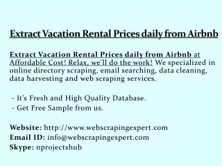 Extract Vacation Rental Prices daily from Airbnb