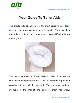 Your Guide To Toilet Aids