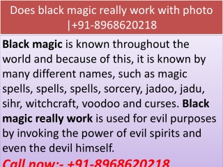 Does black magic really work with photo | 91-8968620218