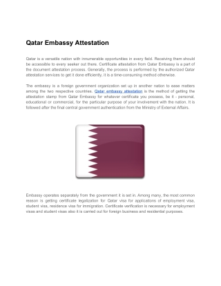 What is the fee of the Qatar Embassy Attestation?