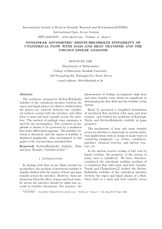 Nonlinear Asymmetric Kelvin Helmholtz Instability Of Cylindrical Flow With Mass And Heat Transfer And The Viscous Linear