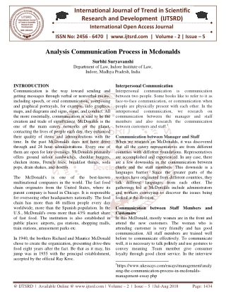 Analysis Communication Process in Mcdonalds