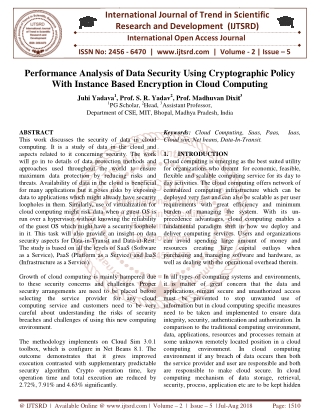 Performance Analysis of Data Security Using Cryptographic Policy With Instance Based Encryption in Cloud Computing