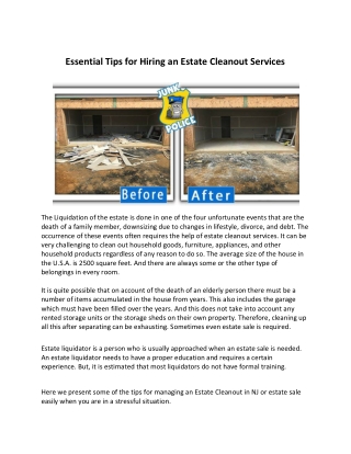 Essential Tips for Hiring an Estate Cleanout Services