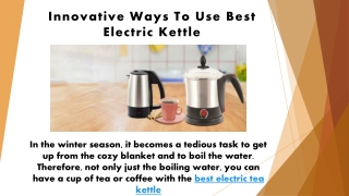 Innovative Ways To Use Best Electric Kettle