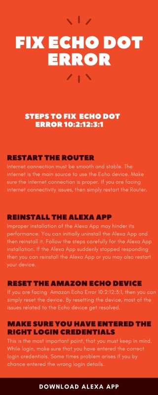 Fix Amazon Echo Dot Error