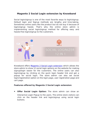 Magento 2 Social Login extension by Knowband